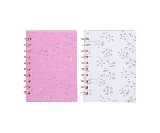 Obrázek z Notes růžový květiny 10,5x15 cm, 80 stran, linky 